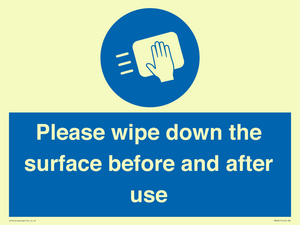 Please wipe down the surface before and after use